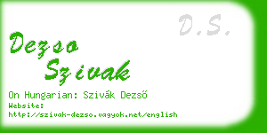 dezso szivak business card